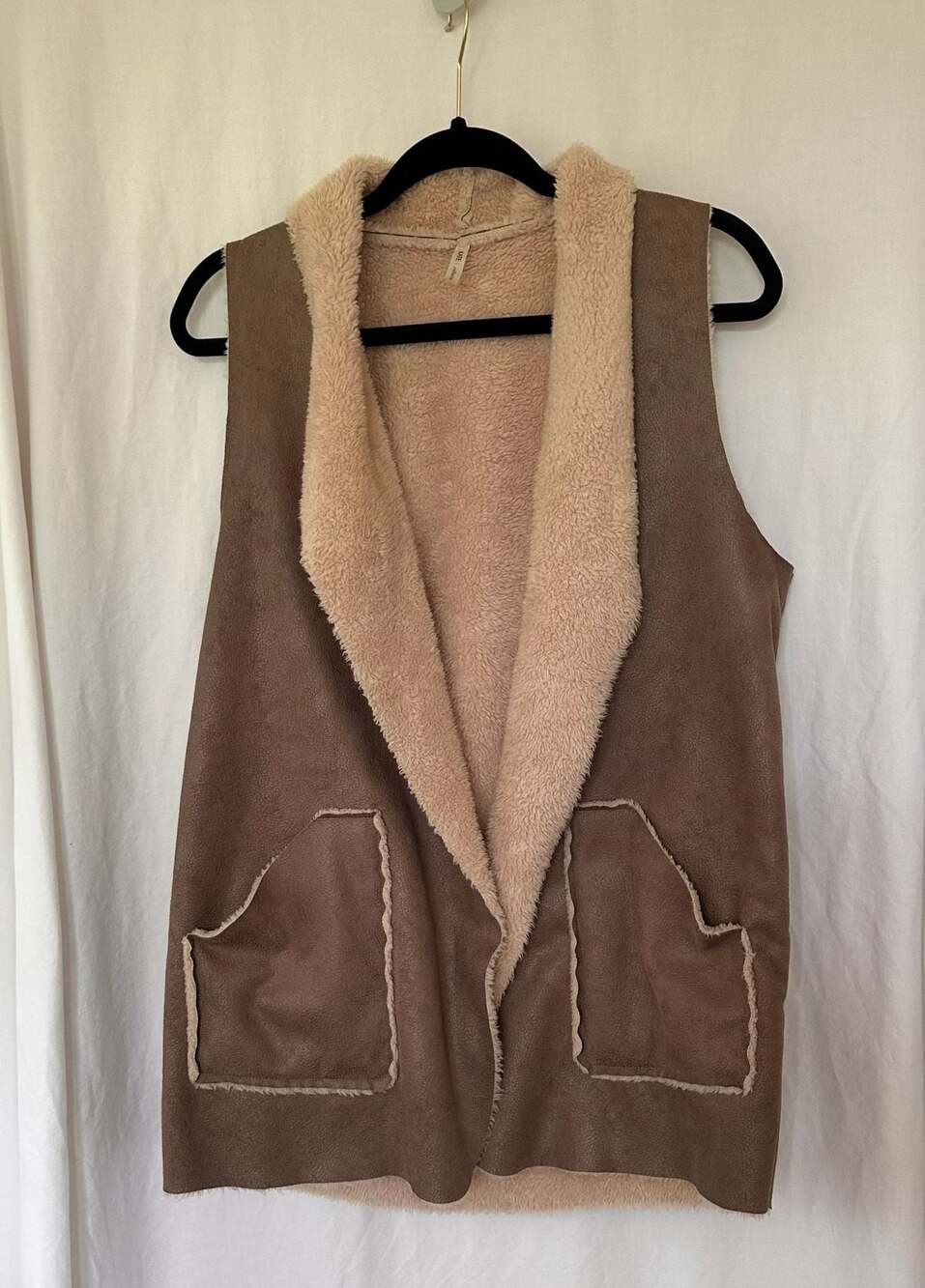 Kate Collection Women's Faux Suede and Sherpa Lined Vest